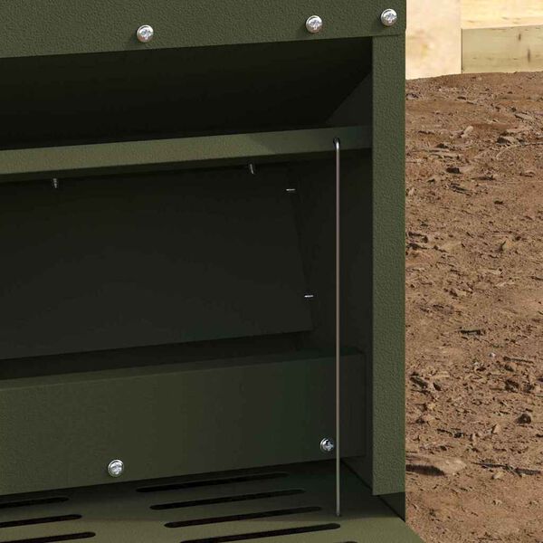 vidaXL Chicken Treadle Feeder Olive Green 25 x 42 x 40 cm