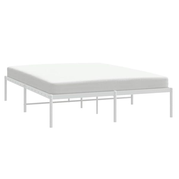 vidaXL Metal Bed Frame without Mattress White 160x200cm