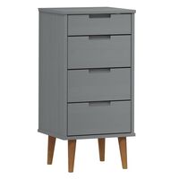 vidaXL Drawer Cabinet MOLDE Grey 40x35x82 cm Solid Wood Pine