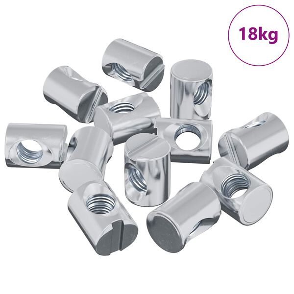 vidaXL Barrel Nut 3462 pcs Silver M6 x 13 mm Iron