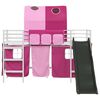 vidaXL Kids'Loft Bed Frame White and Pink 75 x 190 cm Metal