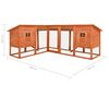 vidaXL Outdoor Rabbit Hutch with Run Brown Solid Fir Wood