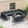 vidaXL Garden Sofa Set with Cushion 13 pcs Black Aluminium