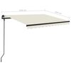 vidaXL Manual Retractable Awning with Posts 3.5x2.5 m Cream
