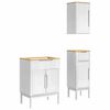 vidaXL Bathroom Furniture Set with Drawer 3 pcs White Solid Pine Wood