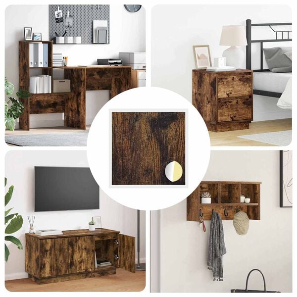 vidaXL Self-adhesive Screw Cover 12 pcs Smoked Oak &Oslash; 20 x 0.5 mm