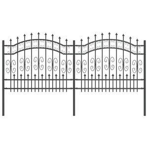 vidaXL Garden Fence Grey 240 x 140 cm Powder-coated steel