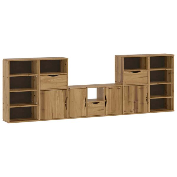 vidaXL 5 Piece TV Units with Storage ODDA Solid Wood Pine