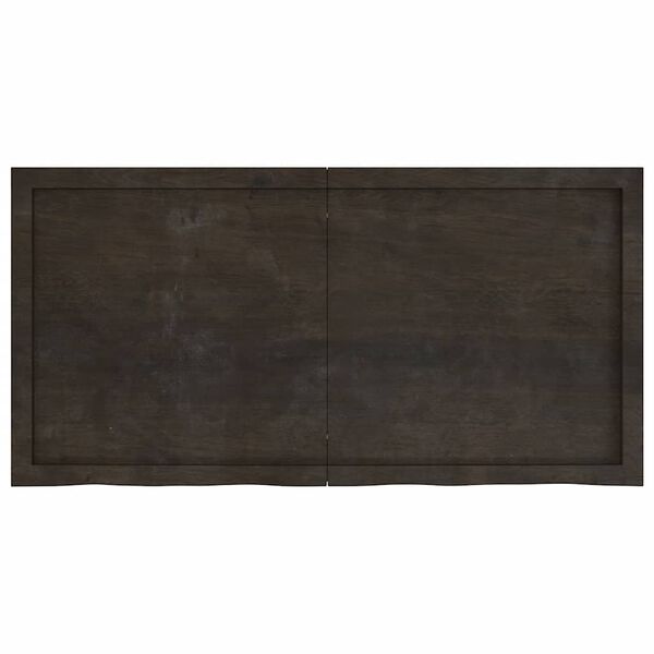 vidaXL Table Top Dark Brown 120x60x(2-4) cm Treated Solid Wood Oak