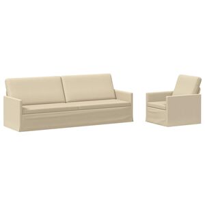 vidaXL Sofa Set 2 pcs Cream Fabric