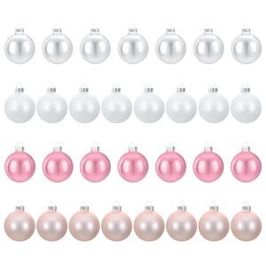 vidaXL Christmas Ball Set 30 pcs Rose and White 6 cm Polystyrene