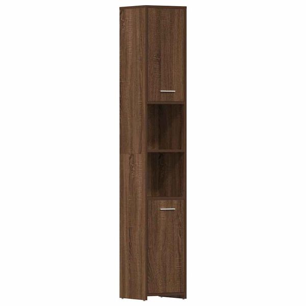 vidaXL Bathroom Cabinet Brown Oak 30x30x183.5 cm Engineered Wood