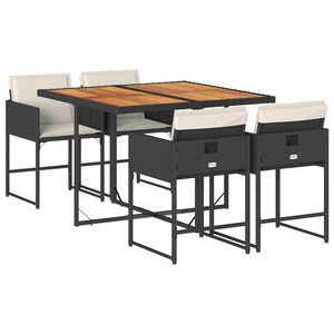 vidaXL Garden Dining Set | Black and cream