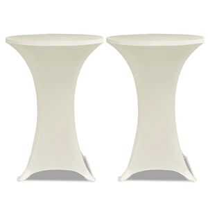 vidaXL Standing Table Cover &Oslash;60cm Cream Stretch 2 pcs