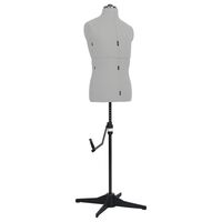 vidaXL Adjustable Dress Form Male Grey Size 37-45