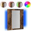 vidaXL LED Bathroom Mirror Cabinet Smoked Oak 40x12x45 cm Engineered Wood