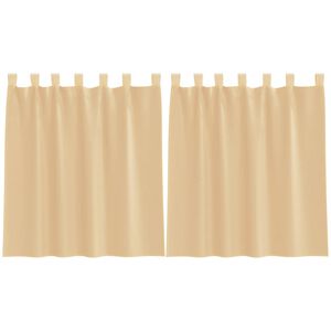 vidaXL Voile Curtains with Rod Pockets 2 pcs Sand