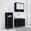 vidaXL Bathroom Furniture Set 3 pcs Black Oak Engineered Wood