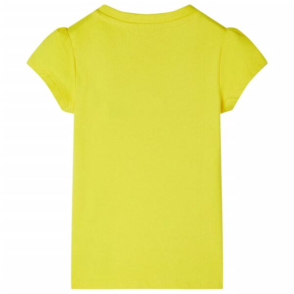 Kids' T-shirt with Cap Sleeves Bright Yellow 104