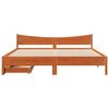 vidaXL Bed Frame with Drawers Wax Brown 200x200 cm Solid Wood Pine