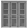 vidaXL Cabinet with Glass Doors BODO Grey Solid Wood Pine