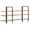 vidaXL 3-Tier Bookcase 160x31x80 cm Solid Mango Wood