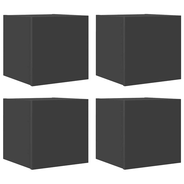 vidaXL Wall Mounted TV Cabinets 4 pcs Grey 30.5x30x30 cm
