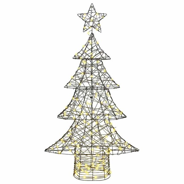 vidaXL Christmas Tree with 160 LEDs Warm white 150 cm Rattan