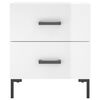 vidaXL Bedside Cabinets 2 pcs High Gloss White 40x35x47.5 cm Engineered Wood