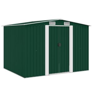 vidaXL Garden Storage Shed Green Metal 257x205x178 cm