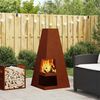 vidaXL Fire Pit Brown 50 x 50 x 100 cm Steel