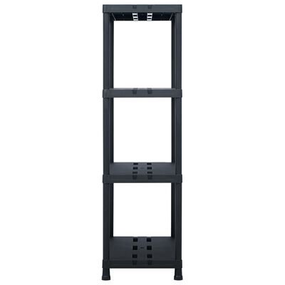vidaXL Storage Shelf Racks 2 pcs Black 220 kg 90x40x138 cm Plastic