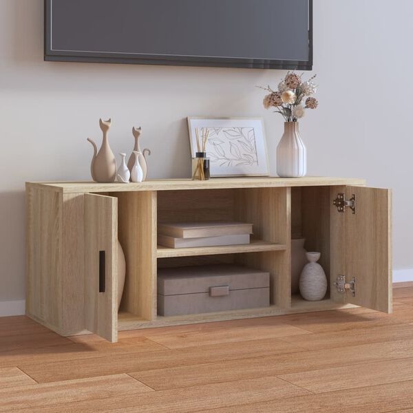 vidaXL TV Cabinet Sonoma Oak 100x35x40 cm Engineered Wood