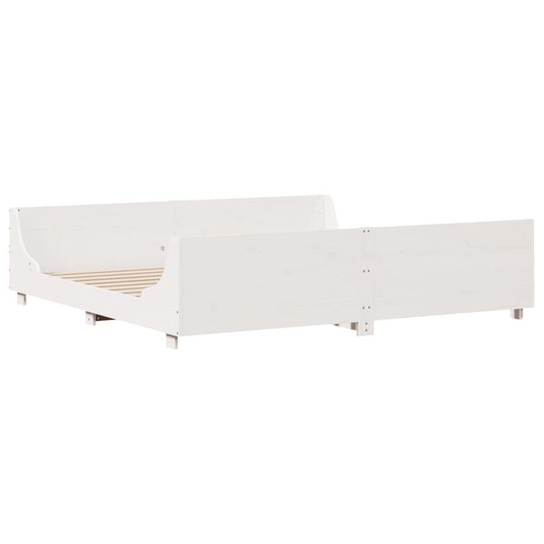 vidaXL Bed Frame without Mattress White 200x200 cm Solid Wood Pine
