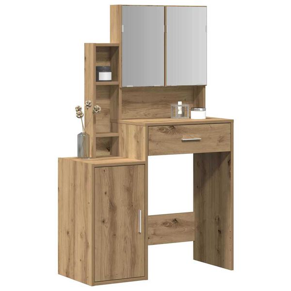vidaXL Dressing Table Artisan Oak 80 x 35 x 132 cm Engineered Wood