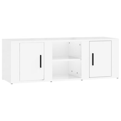 vidaXL TV Cabinet High Gloss White 100x31.5x35 cm Engineered Wood
