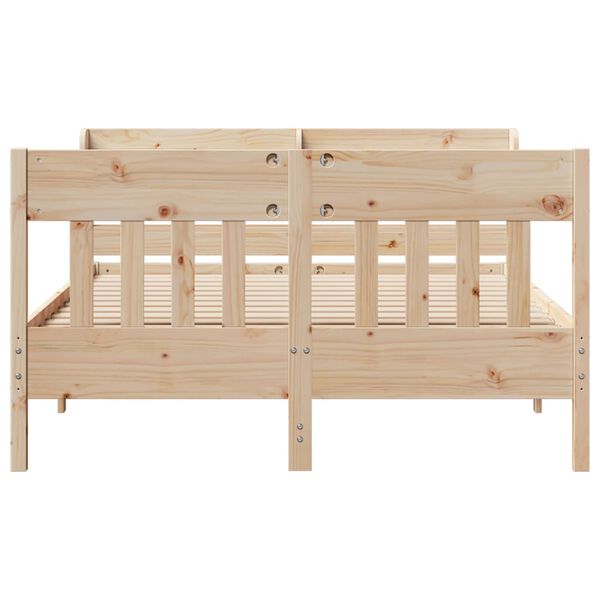 vidaXL Bed Frame without Mattress 135x190 cm Double Solid Wood Pine