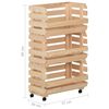 vidaXL Vegetable Trolley 37x30x80 cm Solid Pinewood