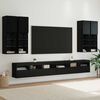 vidaXL TV Wall Cabinet Set 7 pcs Black Oak Engineered Wood