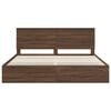 vidaXL Bed Frame with Drawer Brown Oak 200 x 200 cm Engineer Wood