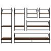 vidaXL 6 Piece Wall Shelf Set with Bars Brown Oak Engineered Wood