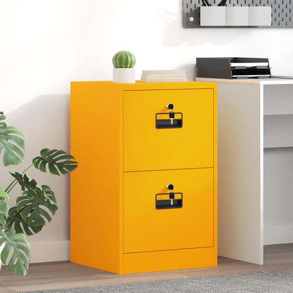 vidaXL File Cabinet with Drawer Mustard Yellow 45.5 x 42 x 74.5 cm