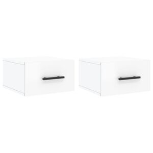 vidaXL Wall-mounted Bedside Cabinets 2 pcs High Gloss White 35x35x20cm