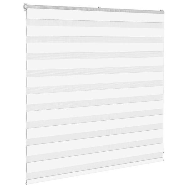 vidaXL Zebra Blind White 140x100 cm Fabric Width 135.9 cm Polyester