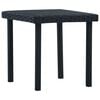 vidaXL Garden Table | Black | PE Rattan and Powder-Coated Steel | Compact