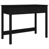 vidaXL Desk with Drawers Black 100x50x78 cm Solid Wood Pine
