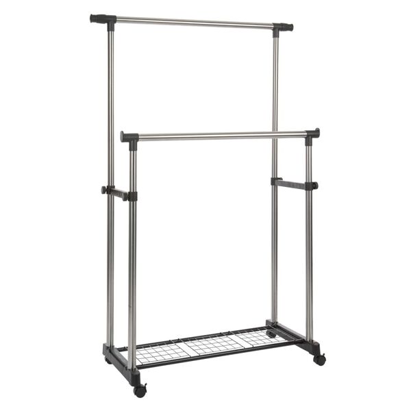 Practo Home Adjustable Clothing Rack with Double Hangers