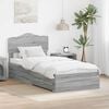 vidaXL Bed Frame with Drawer Grey Sonoma 90 x 200 cm Engineered Wood