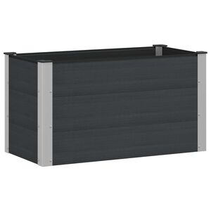 vidaXL Garden Raised Bed Black 100 x 50 x 54 cm WPC and Aluminium