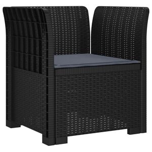 vidaXL 1-Seater Armchair with Cushion Rattan Look PP Anthracite